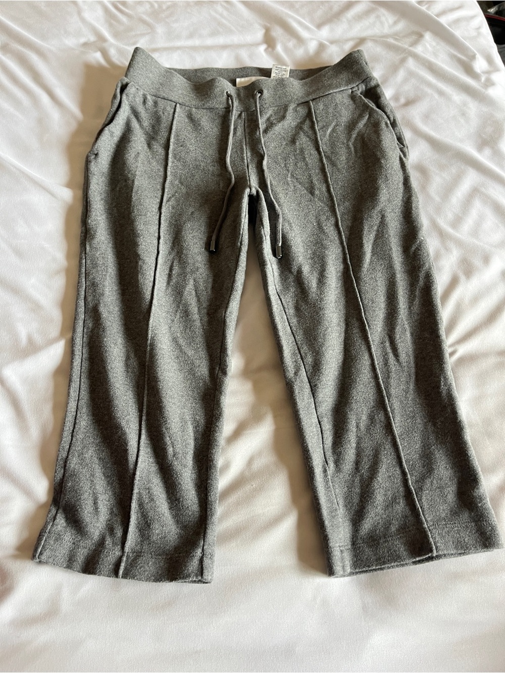 Croft & Barrow Heather Gray Petite Stretch Crop Sweatpants PXS 